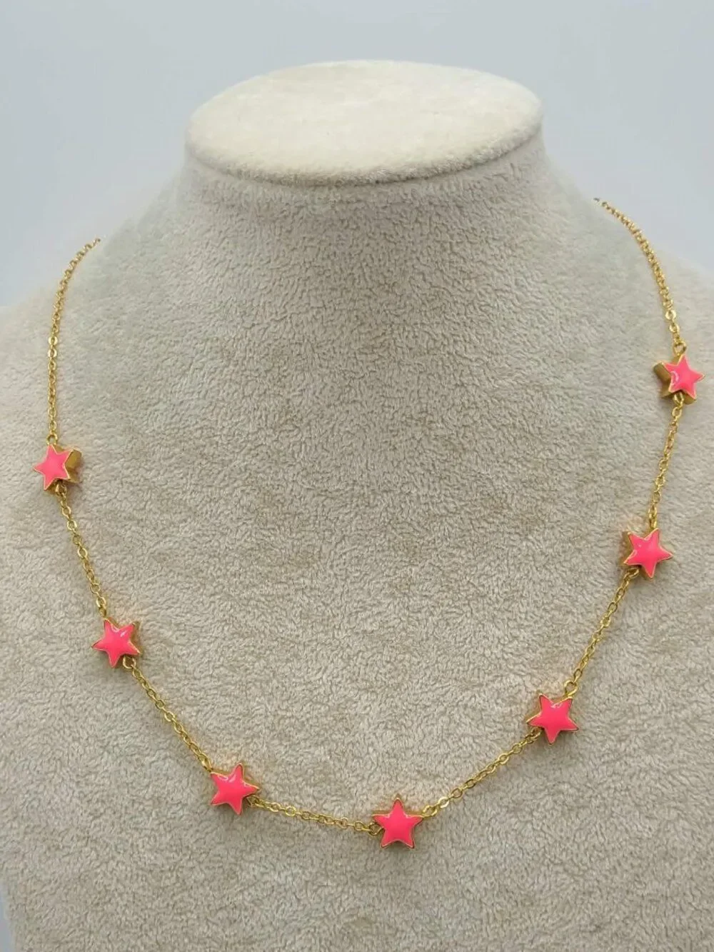 J Crew Orange Enamel Gold Tone Necklace